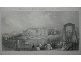 'Brighton'. View of beach and town from chain pier with figures and boats, after Edward Duncan [1803-1882] and engraved by Thomas Abiel Prior [1809-1886].
