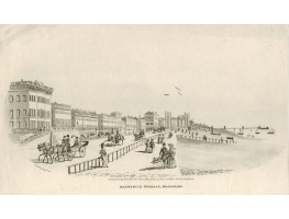 'Brunswick Terrace, Brighton.' Horses and carriages and figures, after C. Derby.