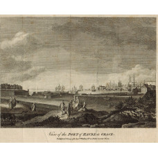 'View of the Port of Havre de Grace'. View of harbour for shipping and figures.