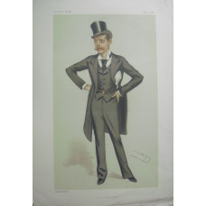 Portrait of Churchill, entitled "a younger son", Full Length wearing top hat,  by Spy.