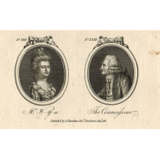 Tete a Tete Portrait, 'Mrs W__ts_n' & 'The Connoisseur', in ovals,