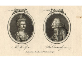 Tete a Tete Portrait, 'Mrs W__ts_n' & 'The Connoisseur', in ovals,