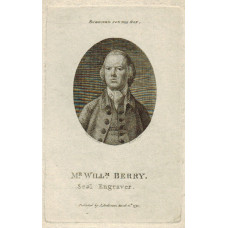 Engraved Portrait of Berry, Head and Shoulders, in oval, after W. de la Cour by R. Scott.