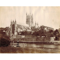 Worcester Cathedral from the River. Friths Series Stamp numbered 1884,