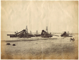 Dredging machinery on Suez Canal.