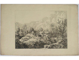 "Cottage at Nebthit with Backbarrow-crag" by W.F. Wells