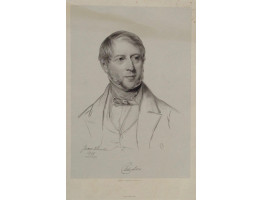 Engraved portrait of 1st Earl Cawdor after James Rannie Swinton [1816-1888] by Richard James Lane [1800-1872].