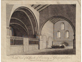 'Inside View of the Church of Ewenny in Glamorganshire' after S.H. Grimm [1733-1794] by Francis Chesham {1749-1806].