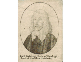 Engraved Portrait of Fielding, Earl of Denbigh, Head and Shoulders by Wenceslaus Hollar [1607-1677].