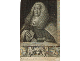 Engraved Portrait of Blackstone, Half Length, in robes and wig, after Gainsborough by John Hall.
