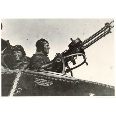 PHOTOGRAPH of Ross Smith in cockpit of Bristol F.2 B Fighter Plane with gunner Mustard.