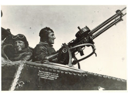 PHOTOGRAPH of Ross Smith in cockpit of Bristol F.2 B Fighter Plane with gunner Mustard.