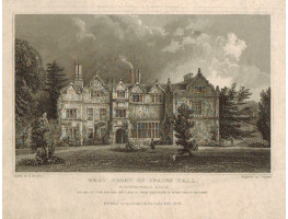 View of  the Country House, West Front of Spains Hall Finchingfield The Seat of John Ruggles Brice After W. Bartlett by J. Rogers.