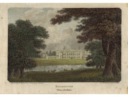 View of  the Country House, Badminton House, after J. Britton by W. Angus.