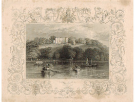 "Park Place Henley" with decorative border, after W. Tombleson, by A.H. Payne.