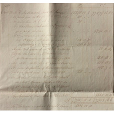 Abstract of Will with codicils, 3pp, list of bequests, to family, friends and servants, residue to James Cavan, with notes on how and when paid. Tears on folds.