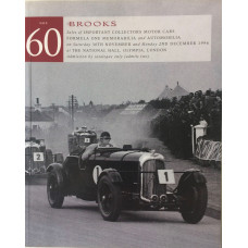 Sale 60 of Important Collectors' Motor Cars, Formula One Memorabilia and Automobilia.  30 November & 2 December 1996.