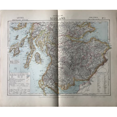 Statistical Map of Scotland on 3 sheets, (12 miles to the inch); with Railway & Statistical Map of Scotland(scale 16 miles to an inch)