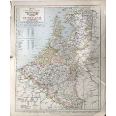 General &  Statistical  Map of Belgium and the Netherlands. (18 miles to the inch)