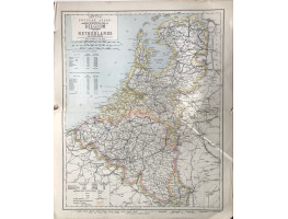 General &  Statistical  Map of Belgium and the Netherlands. (18 miles to the inch)