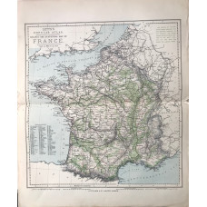 Railway and Statistical  Map of France. (55 miles to the inch)