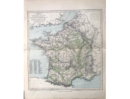 Railway and Statistical  Map of France. (55 miles to the inch)