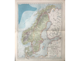 General &  Statistical  Map of Sweden, Norway and Denmark. (80 miles to the inch)
