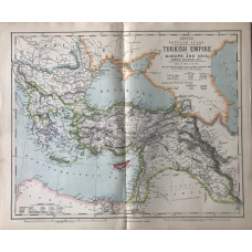 Turkish Empire in Europe and Asia; Greece, Bulgaria, Etc. (scale 110 miles to an inch)