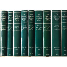 Diary of Samuel Pepys, A New and Complete Transcription edited by Robert Latham and WIlliam Matthews . 9 (of 11 vols.) lacking vols. IV & V but  including Companion and Index.