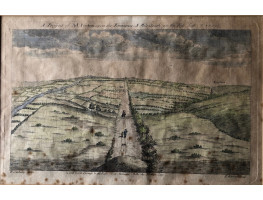 'A Prospect of Ad Pontem upon the Eminence, A Mile South on the Foss. Sep. 7 1722' after William Stukeley by E. Kirkall.