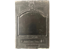 ORIGINAL ENGRAVED WOODBLOCK for ornamental surround, signed at foot 'John Leighton FSA'