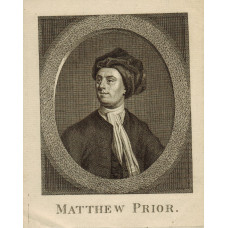 Engraved Portrait of Prior. Head and Shoulders, in oval, after Jonathan Richardson [1667-1745].