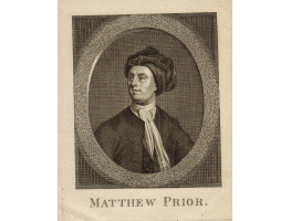 Engraved Portrait of Prior. Head and Shoulders, in oval, after Jonathan Richardson [1667-1745].