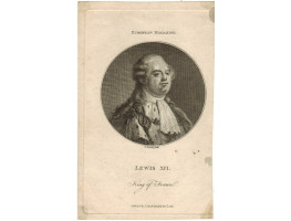 Engraved Portrait of Lewis XVi King of France. Head and Shoulders, in oval, by W. Bromley.