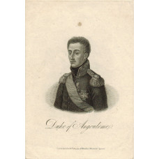 Engraved Portrait of Duke of Angouleme, Half Length, in uniform.