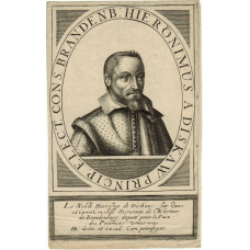 Engraved Portrait of Hieronymus a Diskaw, Head and shoulders, in oval, French inscription.