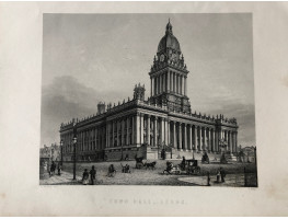 Town Hall Leeds, after C. Brodrick engraved by C. Fenn.