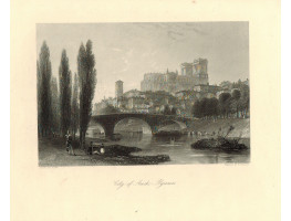 City of Auch Pyrenees. Engraved by A. Willmore.
