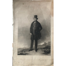Engraved Portrait of Henry Handley  Full-length in frock coat and top hat, domed top,, after Richard Ansdell [1815-1885] by Samuel William Reynolds II and I.J. Chant.