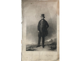 Engraved Portrait of Henry Handley  Full-length in frock coat and top hat, domed top,, after Richard Ansdell [1815-1885] by Samuel William Reynolds II and I.J. Chant.