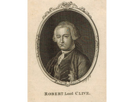 Engraved Portrait of Clive, Head and shoulders, with star, in oval, after Gainsborough by I. Taylor,
