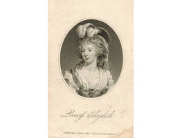 Engraved Portrait of Princess Elizabeth, Head and Shoulders, in oval.