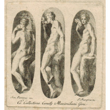 Three Nude Studies of Adam eating an apple, after Parmigianino [1503-1540].