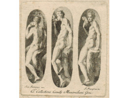 Three Nude Studies of Adam eating an apple, after Parmigianino [1503-1540].