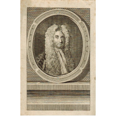 Engraved Portrait of Sloane. Head and Shoulders, in wig, in oval, on pedestal.