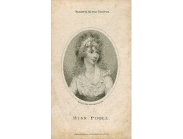 Engraved Portrait of Poole Hald Length, in oval, after a miniature by Naish by Ridley.