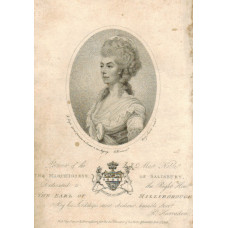 Engraved Portrait of Marchioness of Salisbury, Half Length, to left, in oval, after R. Crosse by Benjamin Smith