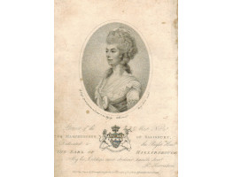 Engraved Portrait of Marchioness of Salisbury, Half Length, to left, in oval, after R. Crosse by Benjamin Smith