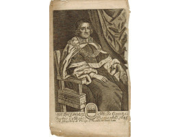 Engraved Portrait of Hale. Three-quarter length, seated in robes.