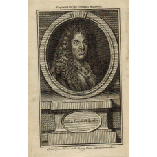 Engraved Portrait of Lully. Head and Shoulders, in wig,  in oval on pedestal,